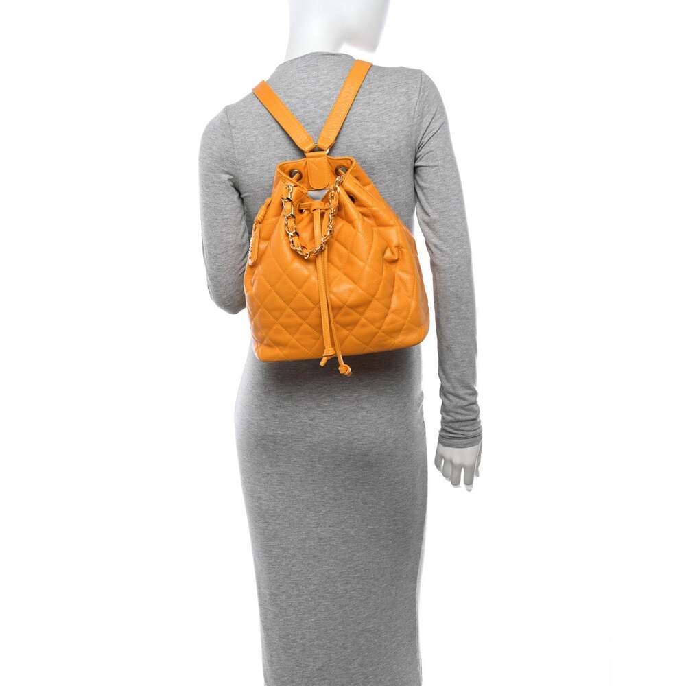 Caviar Quilted Drawstring Backpack #218767C14B - image 2